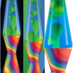 Lava The Original Lamp - 14.5 Warped Rainbow ?C Classic Liquid Motion Lamp - Yellow Wax and Blue Liquid - Item #2713 (Amazon Exclusive)