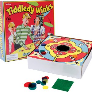 Schylling Tiddledy Winks - Classic Game for The Whole Family - Includes Game Board. Cup. and Winks - Ages 3 and Up