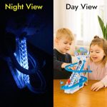 ARSUK Penguin Race Game Toy Playful Musical Roller Coaster Track Playset with Music & LED Flashing Lights On/Off Button for Toddlers and Kids Gift