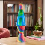 Lava The Original Lamp - 14.5 Warped Rainbow ?C Classic Liquid Motion Lamp - Yellow Wax and Blue Liquid - Item #2713 (Amazon Exclusive)